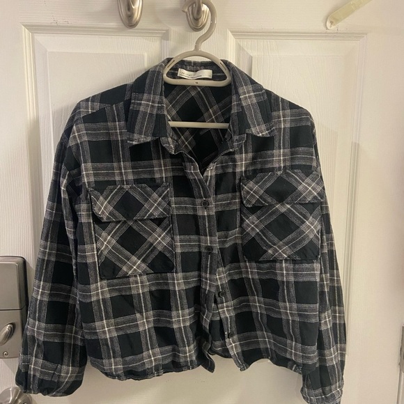Oak+Fort oversized cropped plaid shirt - Picture 2 of 4